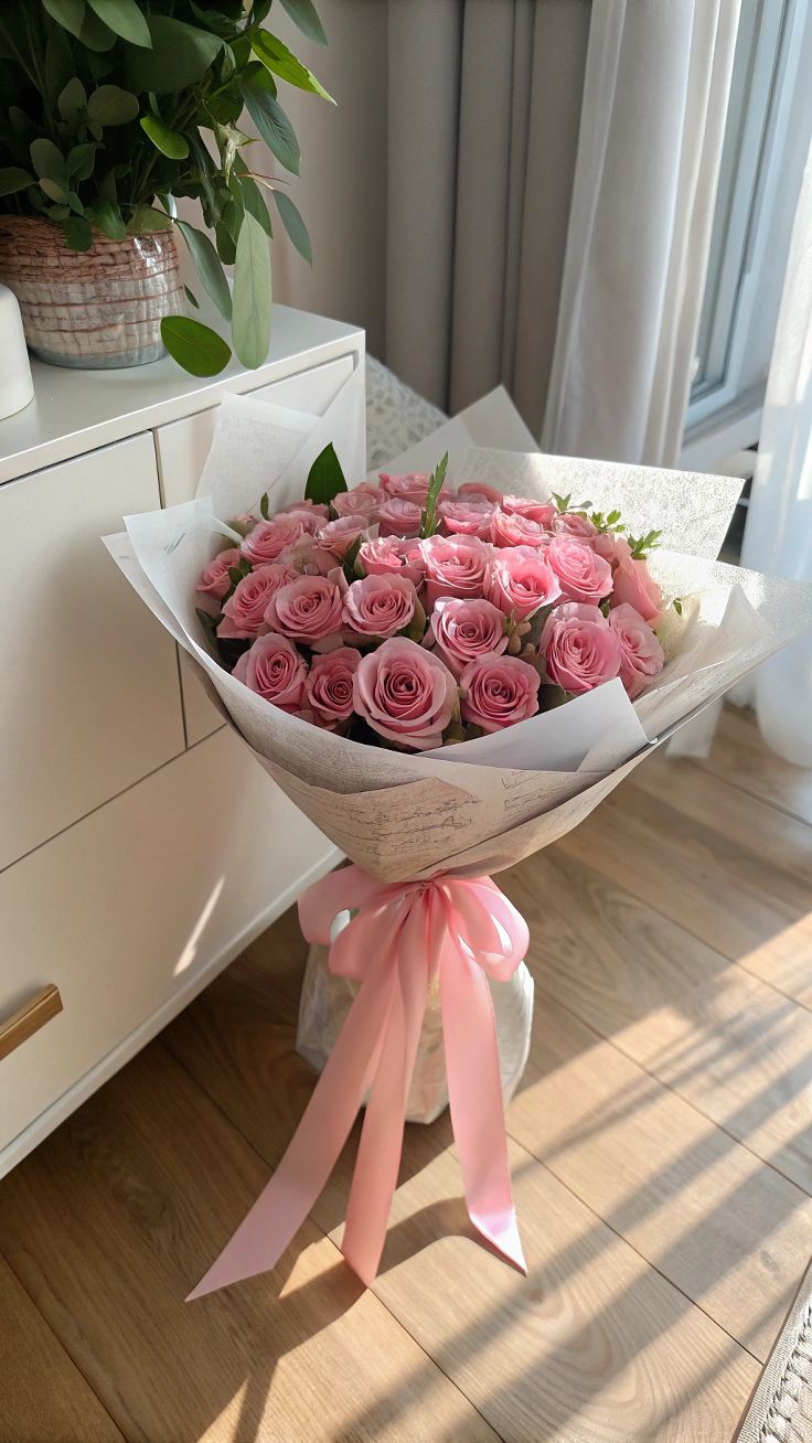 Pink Rose Love Bouquet (25 Roses)